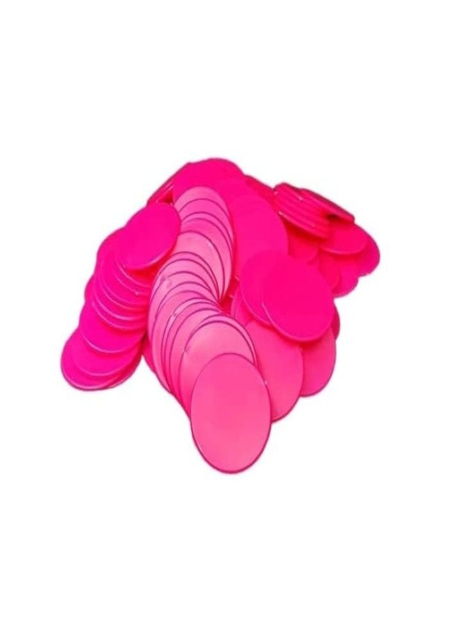 موريل عملة معدنية دائرية عادية من موريل، مصنوعة من البلاستيك، مناسبة للمتاجر، والألعاب، والمحلات التجارية، والكازينوهات، والمدارس، وغيرها. (500 عملة، لون وردي، قطر 31 مم) - Image 3